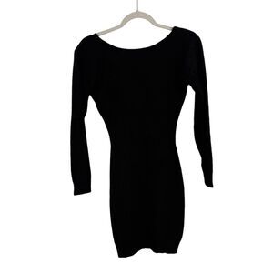 Rampage 70% Angora Sweater Dress Fuzzy Black 90s Y2K Rave Womens Medium
